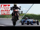 KTM 1290 Super Duke R vs Caterham 620R: EPIC car v bike track battle