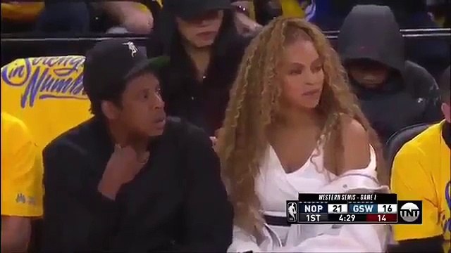 Jay z and Beyonce At The Golden State Warriors vs New Orleans Pelicans Game 1 N