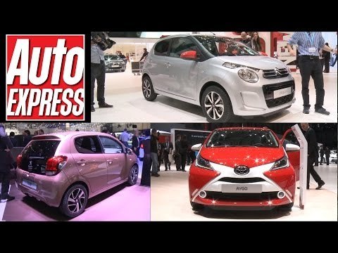 Toyota Aygo, Citroen C1 and Peugeot 108 at the Geneva Motor Show 2014