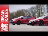Honda NSX vs Civic Type R drag race: hot Honda family feud