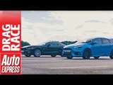 Ford Focus RS vs Ford Mustang drag race: hot hatch upstart takes on muscle car icon