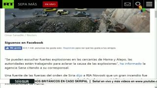 Reporta site de RT nuevos ataques aéreos a bases militares en Siria