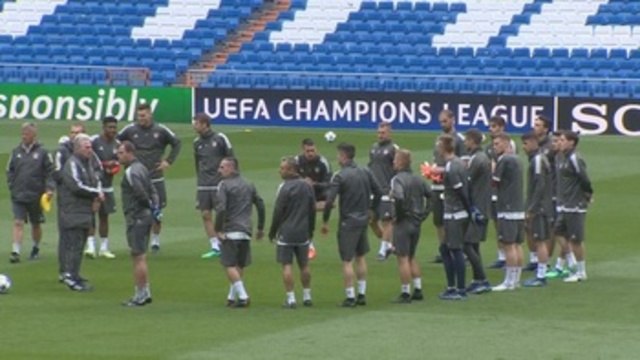 Así fue el entrenamiento del Bayern en el césped del Bernabéu