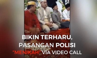 Bikin Terharu, Pasangan Polisi “Menikah” Via Video Call