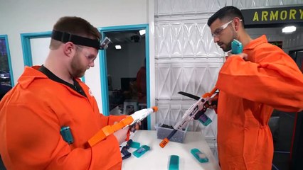 NERF Robot Prison Team Escape Challenge!