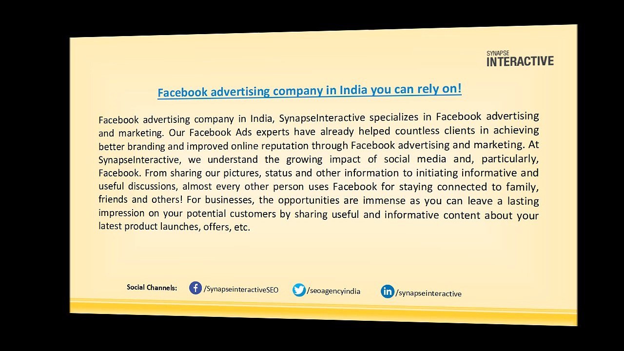 Facebook advertising company in India you can hire!