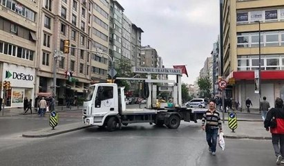 Şişli'de polisten iş makineli önlem