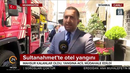 Sultanahmet'te otelde yangın