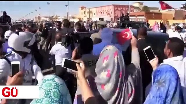 Cumhurbaşkanı Erdoğan Moritanya'da böyle karşılandı