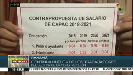 Panamá: trabajadores del sector de la construcción continuarán huelga