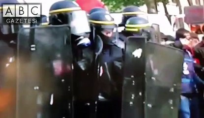 ŞİDDETLİ PARIS 1 MAYIS GÖRÜNTÜLERİ