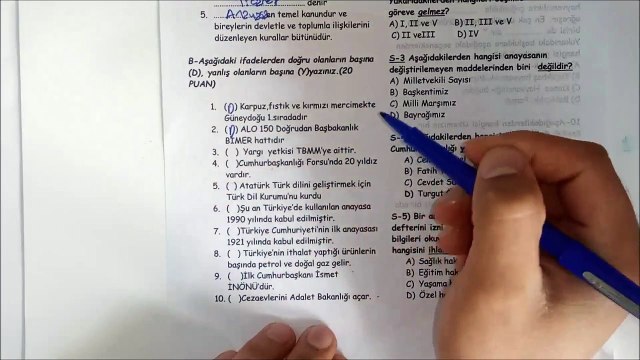 5. Sınıf SOSYAL BİLGİLER 2. Dönem 2. Yazılı Soruları ve Çözümü 2018