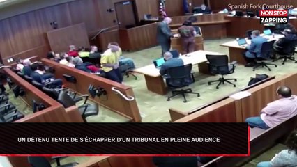 Un détenu tente de s’échapper du tribunal mais les choses tournent mal (Vidéo)