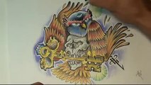 Dibujando un Buho Diseños para Tatuajes  / Drawing Owl Tattoo Design - Nosfe Ink Tattoo