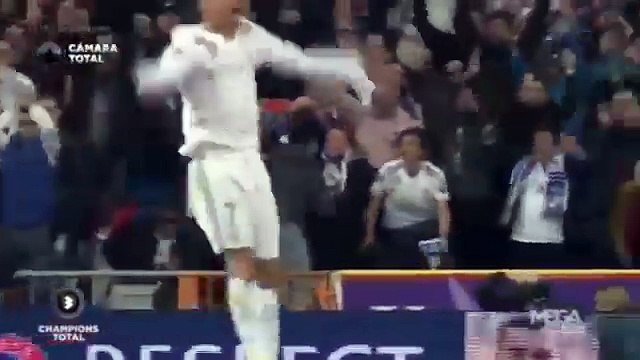 فرحة رونالدو وبنزيمة في نهاية المباراة ضد بايرن ميونيخ