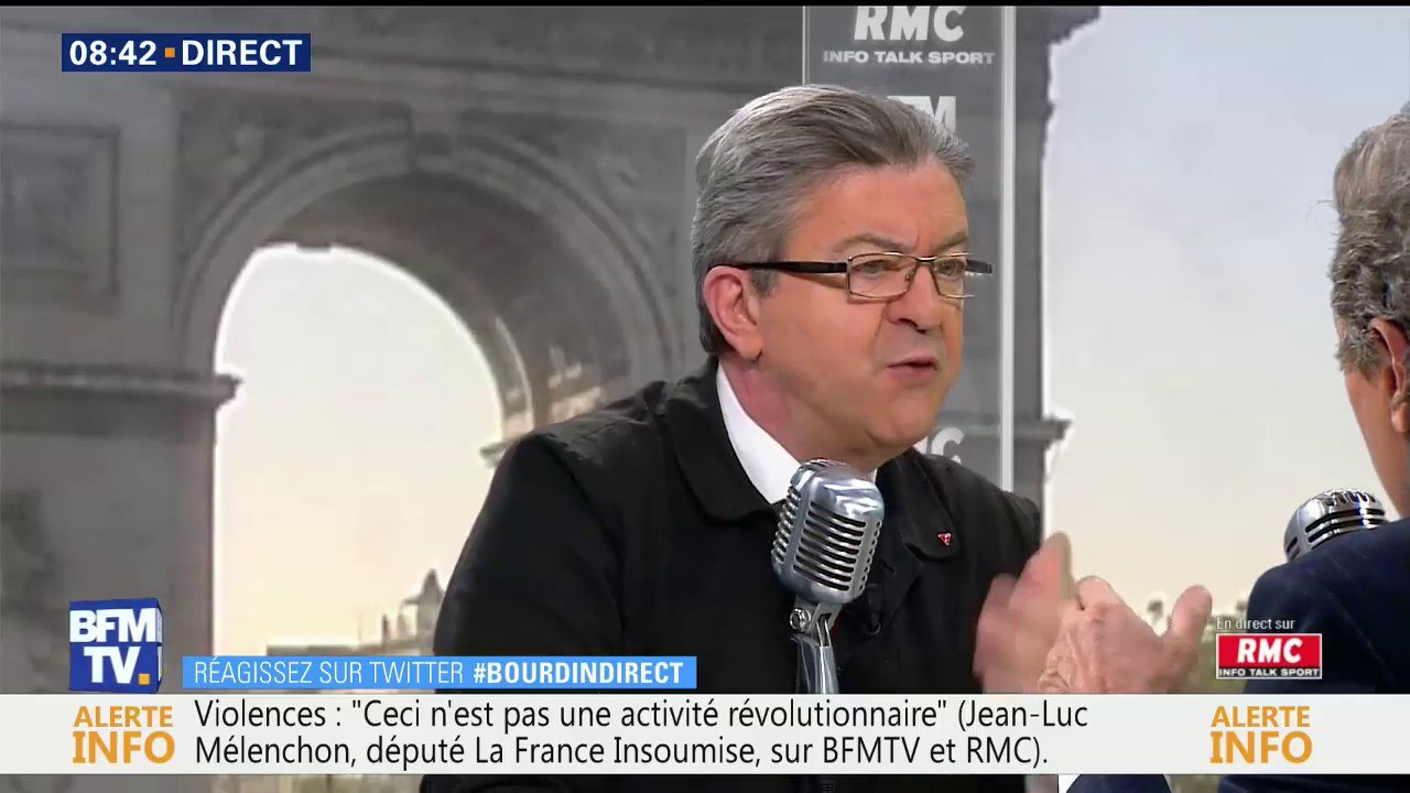 Mélenchon sur le 1er mai: "Macron a raison de laisser son Premier ministre et son ministre de l’Intérieur gérer la situation"