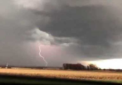 Lightning Strike Seen in Nebraska Amid Severe Weather