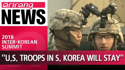 S. Korean Pres. Moon "U.S. troops in S. Korea matter of alliance, not peace treaty"