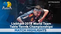 2018 World Team Championships Highlights | Timo Boll vs Wong Chun Ting (Groups)
