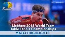 2018 World Team Championships Highlights | Timo Boll vs Ho Kwan Kit (Groups)