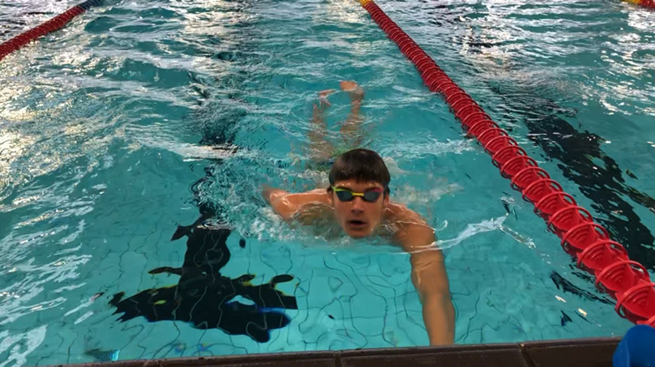 Florent Marais à l’entraînement, au centre aquatique