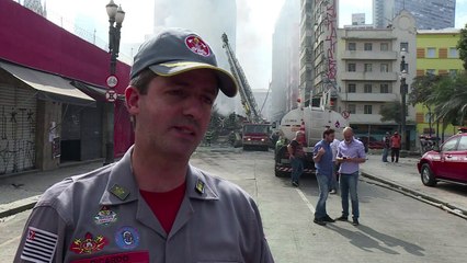 Incendio en edificio de Sao Paulo deja un muerto