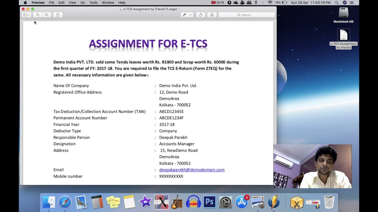 TCS eFiling complete demonstration