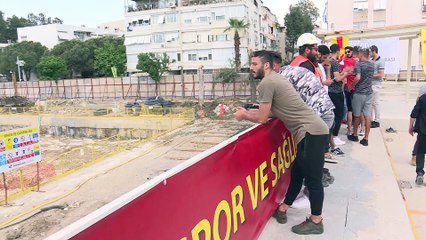 Göztepeli futbolcular stat inşaatını gezdi - İZMİR