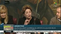 Dilma Rousseff reitera su apoyo a Lula durante su visita a Argentina