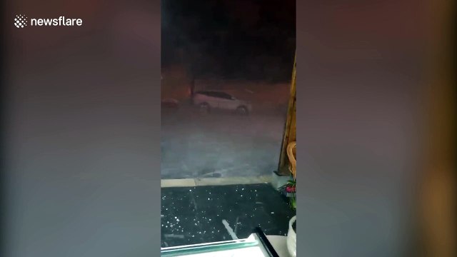 Violent hailstorm leaves streets in China thick with ice