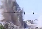 Syrian Activist Captured Moment of Explosion from Airstrike in Kafr Zita, Hama