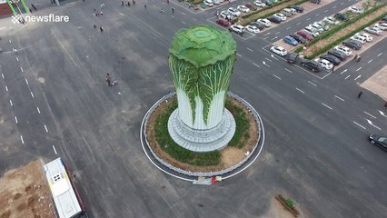 China unveils giant cabbage-shaped sculpture