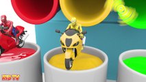 Learn Colors Motorcycles with Spiderman for Kids - Street Vehicles for Children to Learn