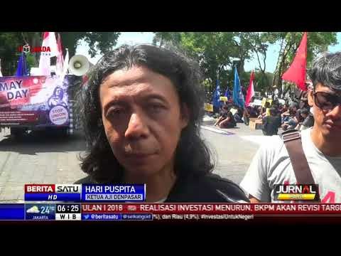 Ratusan Buruh di Grobogan Rayakan May Day dengan Senam Bersama