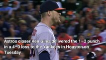 WATCH VIDEO: Astros Closer Ken Giles Punches Himself in Face in Loss to Yankees | CCTV News