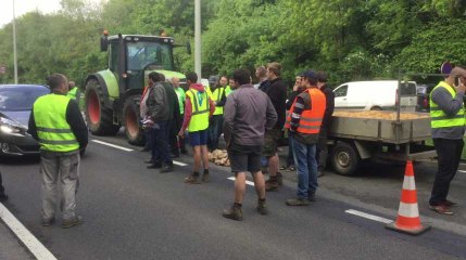 Action des agriculteurs sur la N25 à Nivelles