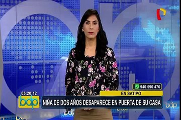 Niña de 2 años desaparece en Satipo y padres la buscan desesperados