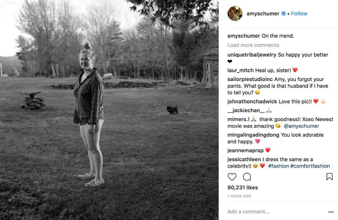 Amy Schumer is 'on the mend'