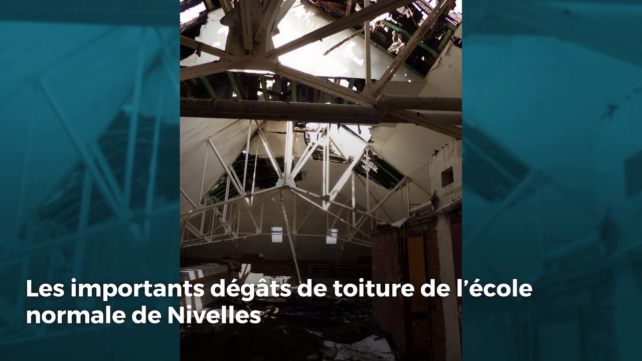 Découvrez les impressionnants dégâts dans la toiture de l’ancienne école normale de Nivelles après l’incendie