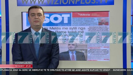SHTYPI I DITES ME TITUJT E GAZETAVE SHQIPTARE E DIEL 15 TETOR 2017 - News, Lajme - Kanali 7