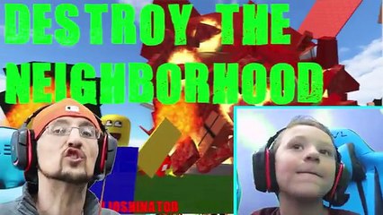 ROBLOX Destroy the Neighborhood w- Airplane- AWESOME a  Bomb! (FGTEEV Get Rich Destruction #42)