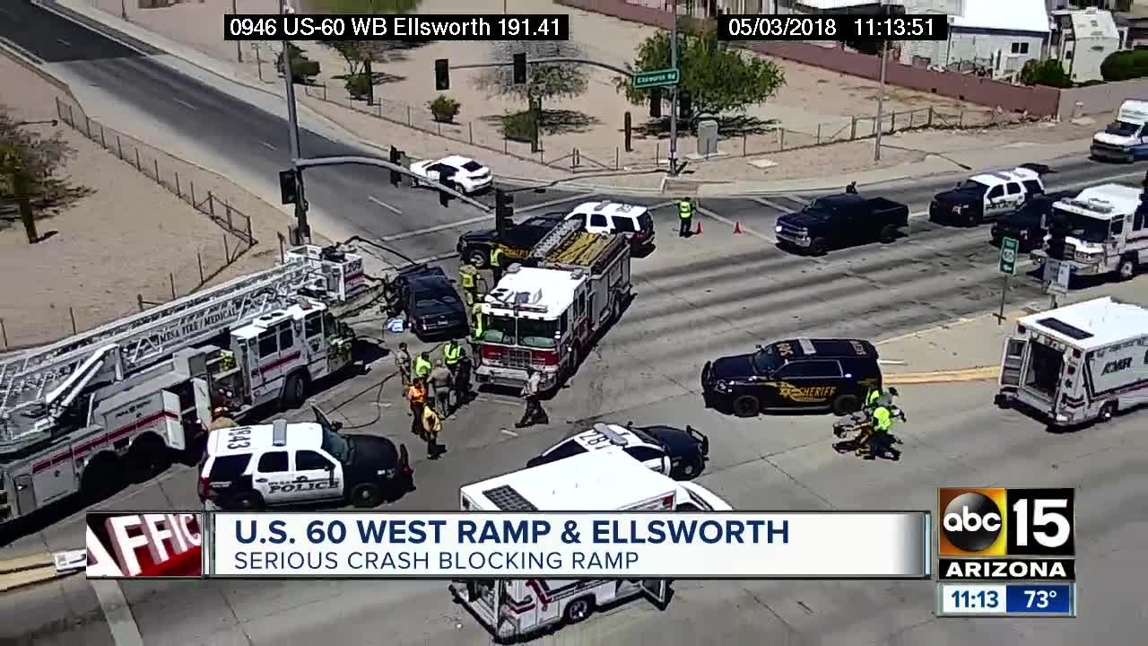 Serious crash blocking traffic near US-60 and Ellsworth