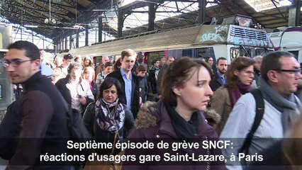 Septième épisode de grève SNCF: paroles d'usagers gare St Lazare