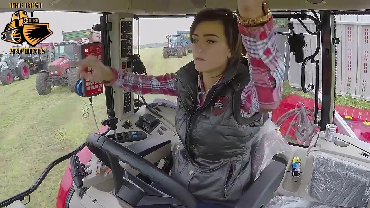Beautiful girl in tractor2017