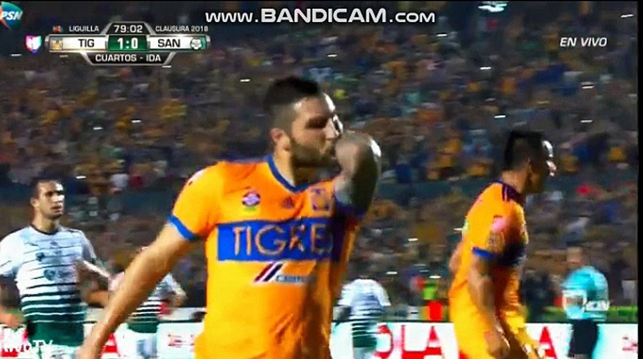 Andre Pierre Gignac Goal ~ UANL Tigres vs Santos Laguna 2-0