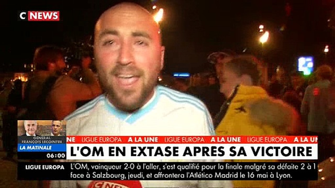 Les images de la fête et de la folie à Marseille cette nuit après la qualification de l'OM en finale de la Ligue Europa