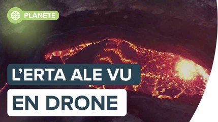 L'Erta Ale en drone : incroyable lac de lave par Olivier Grunewald | Futura