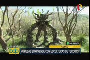 Escultura de Groots causa sensación en humedal de Cusco