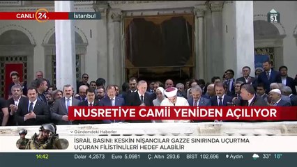 Cumhurbaşkanı Erdoğan, Nusretiye Camii açılışında konuşuyor