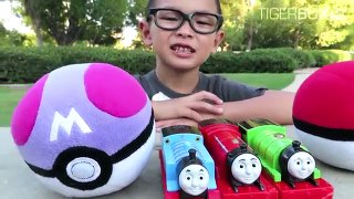 THOMAS & FRIENDS: THE GREAT RACE #10 | TrackMaster Toy Train & Pokémon Go catching Super Mario